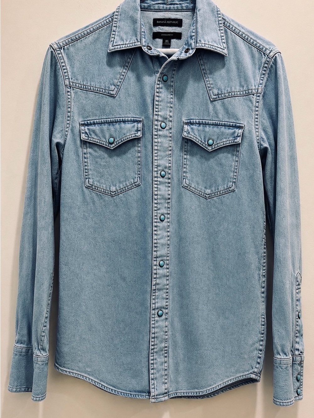 Banana Republic Light Blue Denim Western Button-Down Shirt